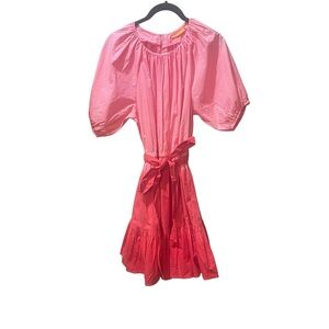 Oliphant Pink Ombré Cotton Belted  Dress Size XS